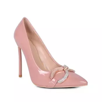 Коктейльные женские туфли-лодочки на шпильке со стразами Rag & Co, цвет Blush