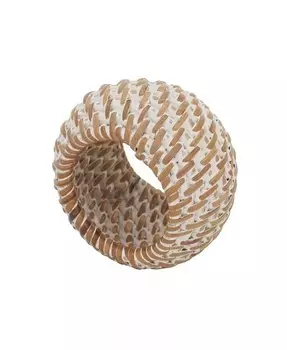 Кольца для салфеток из ротанга с тканым узором, набор из 4 шт., 2,4 x 2,4 дюйма Saro Lifestyle, белый