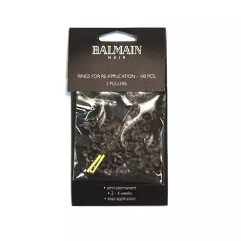 Кольца коричневые для двойных волос и накладных мягких колец 100 шт Balmain
