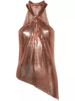 Кольчужный асимметричный топ Rabanne, оранжевый