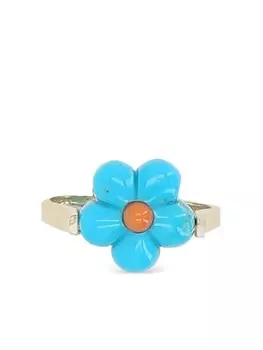 Кольцо Aliita из желтого золота 9 карат с бирюзой Daisy, золотой