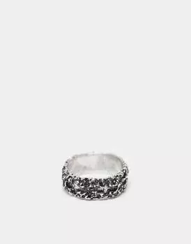 Кольцо ASOS DESIGN из полированного серебра с текстурой и тиснением креста