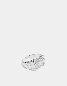 Кольцо ASOS DESIGN серебристого цвета с литой деталью