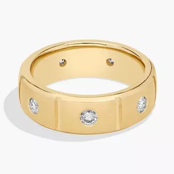 Кольцо Bold Diamond Eternity из 14-каратного желтого золота (7 мм, 1/2 карата) Blue Nile