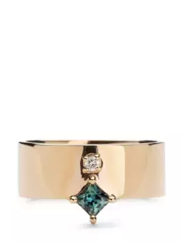 Кольцо Bricolage из переработанного желтого золота 14 карат с бриллиантами и сапфирами WWAKE, золотой