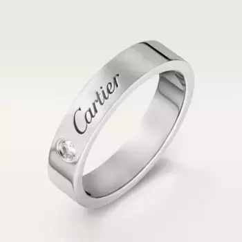 Кольцо Cartier C de Cartier Wedding Flat, 4 мм, платина