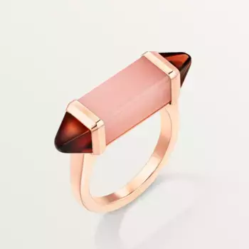 Кольцо Cartier Les Berlingots de Cartier, розовое золото/халцедон/гранат