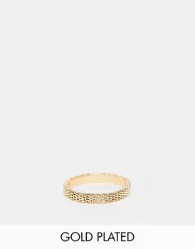 Кольцо-цепочка ASOS DESIGN Curve из 14-каратного золота