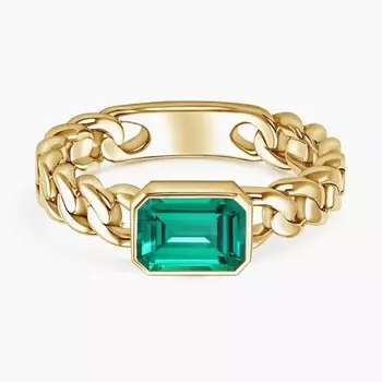 Кольцо-Цепочка с изумрудом Blake Lab Brilliant Earth