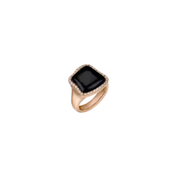 Кольцо Chantecler Enchant из розового золота с бриллиантами и ониксом