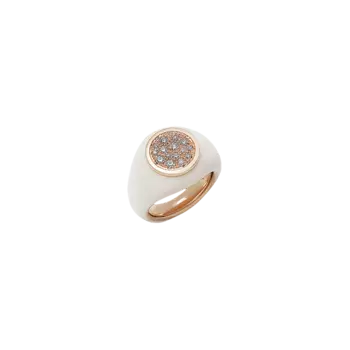 Кольцо Chantecler Paillettes из розового золота с эмалью и бриллиантами