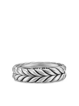 Кольцо Chevron из стерлингового серебра David Yurman, серебряный