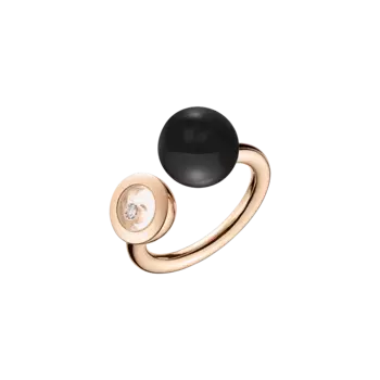Кольцо Chopard Happy Diamonds Planet - Кольцо, розовое золото, бриллианты, оникс