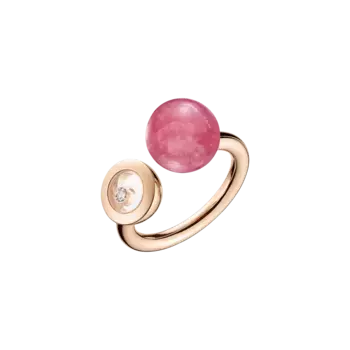Кольцо Chopard Happy Diamonds Planet - Кольцо, розовое золото, бриллианты, родохрозит
