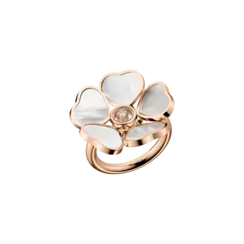 Кольцо Chopard Happy Hearts Flowers - Кольцо, розовое золото, бриллиант, перламутр