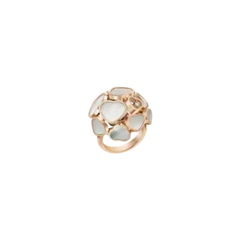 Кольцо Chopard Happy hearts из розового золота с бриллиантами и перламутром