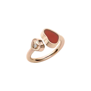 Кольцо Chopard Happy Hearts - Кольцо, розовое золото, бриллиант, сердолик