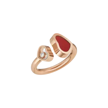 Кольцо Chopard Happy Hearts - Кольцо, розовое золото, бриллиант, красный камень