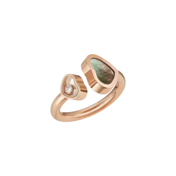 Кольцо Chopard Happy Hearts - Кольцо, розовое золото, бриллиант, черный таитянский перламутр