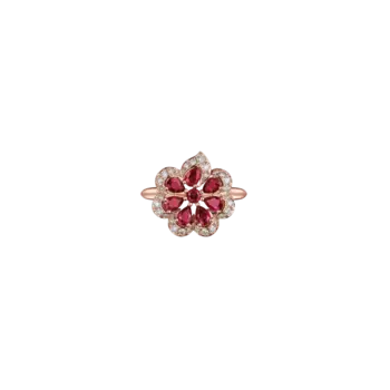 Кольцо Chopard из розового золота с бриллиантами и рубинами