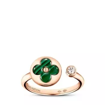 Кольцо Color Blossom Mini Sun, розовое золото, малахит и бриллиант Louis Vuitton, розовый