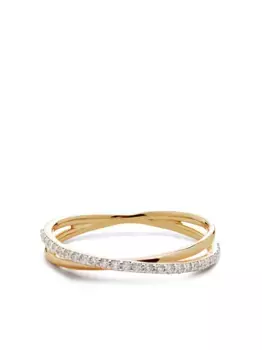 Кольцо Crossover из желтого золота с бриллиантами Monica Vinader, золотой