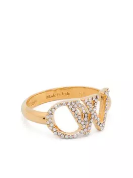Кольцо цвета Off-White, украшенное стразами, золотой