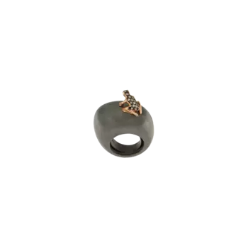 Кольцо Dada Arrigoni Happy frog с розовым золотом и коричневыми бриллиантами
