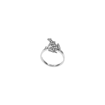 Кольцо Dada Arrigoni Kissing frog из белого золота с бриллиантами