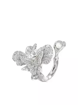 Кольцо Diamond Peony Butterfly из белого золота с бриллиантами и жемчугом Anabela Chan, белый
