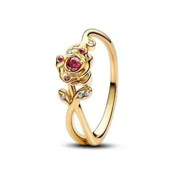 Кольцо Disney Beauty and the Beast Rose Pandora, покрытие - золото