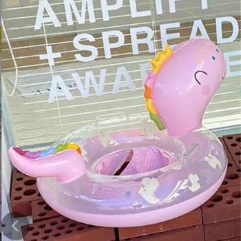 Кольцо для плавания SBART, детское защитное кольцо под подмышкой, защитное кольцо для детского сиденья, розовое с блестками, кольцо для сиденья динозавра с ручкой