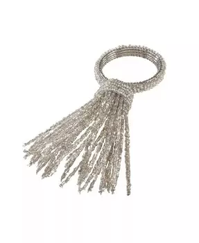 Кольцо для салфеток для мероприятий с декором из бисера, набор из 4 шт Saro Lifestyle, серебро