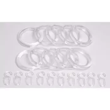 Кольцо для штор Indeko «a10», (комплект, с крючками-плиссе), для карнизов 20 и 28 мм, цвет transparent