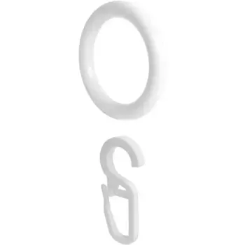 Кольцо для штор Liedeco (10 шт. в упаковке, с крючками для складок), для карнизов 28 мм, белый
