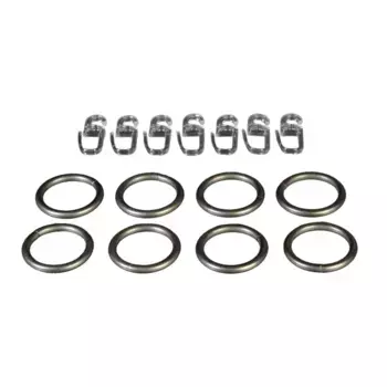 Кольцо для штор Liedeco, (комплект, 8 шт., с крючками-плиссе), для карнизов 16 мм, цвет chromfarben