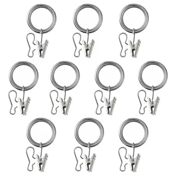 Кольцо для штор с зажимом и крючком, никелированное, 25 мм, SYRLIG IKEA