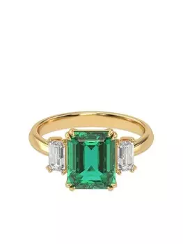 Кольцо Eden из переработанного желтого золота с бриллиантами и изумрудом VEYNOU, золотой