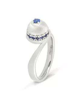 Кольцо Empire из белого золота с сапфирами Officina Bernardi, серебряный