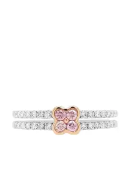 Кольцо Flower из белого золота с бриллиантами HYT Jewelry, серебяный