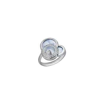 Кольцо happy dreams из белого золота с бриллиантами и синим перламутром Chopard
