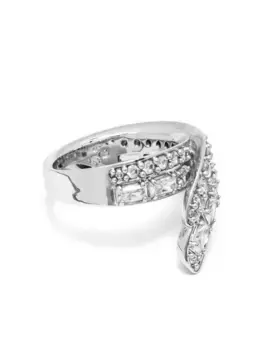 Кольцо Hyperbola с кристаллами Swarovski, серебяный