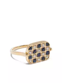 Кольцо из 18-каратного желтого золота с мозаичным сапфиром и бриллиантами Wouters & Hendrix Gold, золотой