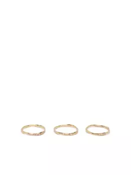 Кольцо из 18-каратного желтого золота с бриллиантами (набор из трех) Wouters & Hendrix Gold, золотой