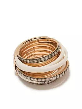 Кольцо из розового золота с эмалью и бриллиантами De Grisogono, розовый