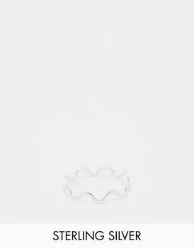Кольцо из стерлингового серебра с волнистым узором ASOS DESIGN Curve