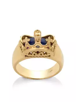 Кольцо из желтого золота с сапфирами и рубинами DOLCE & GABBANA, золотой