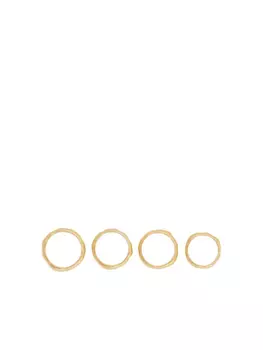Кольцо Jil Sander engraved logo irregular-surface rings (set of four), золотой