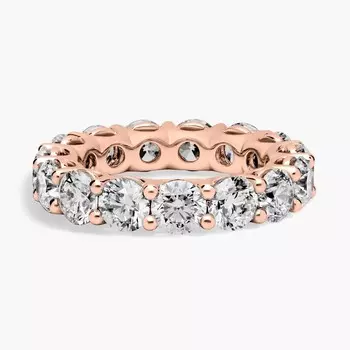 Кольцо-корзинка с низким куполом и выращенными в лаборатории бриллиантами из розового золота 14 карат (6 карат, двойной - FG / VS2-SI1) Blue Nile