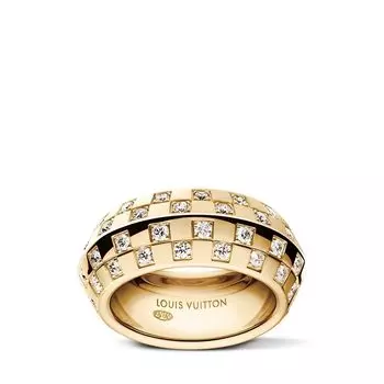 Кольцо Le Damier de Louis Vuitton, желтое золото и бриллианты, золотой
